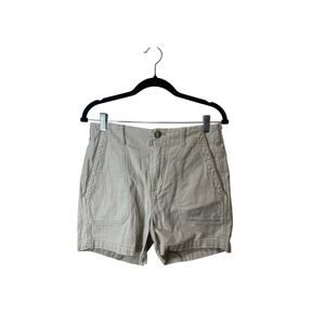 Faherty Women’s Utility Shorts Cotton Blend Adjustable Back Tan Nice Cond Sz 28